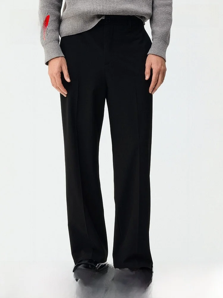 

H&M мужские повседневные прямые брюки со средней талией, прямые брюки-трубы, повседневная одежда, смесь полиэстера, вискозы, спандекса, весна 2026