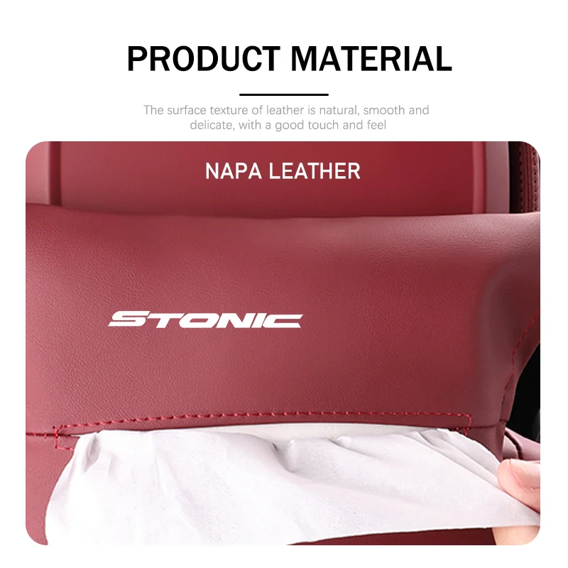 Car Seat Back Tissue Box LeatherHanging Paper Storage Bag For KIA Stonic Sorento Cerato Sedona Forte Stinger - view 5