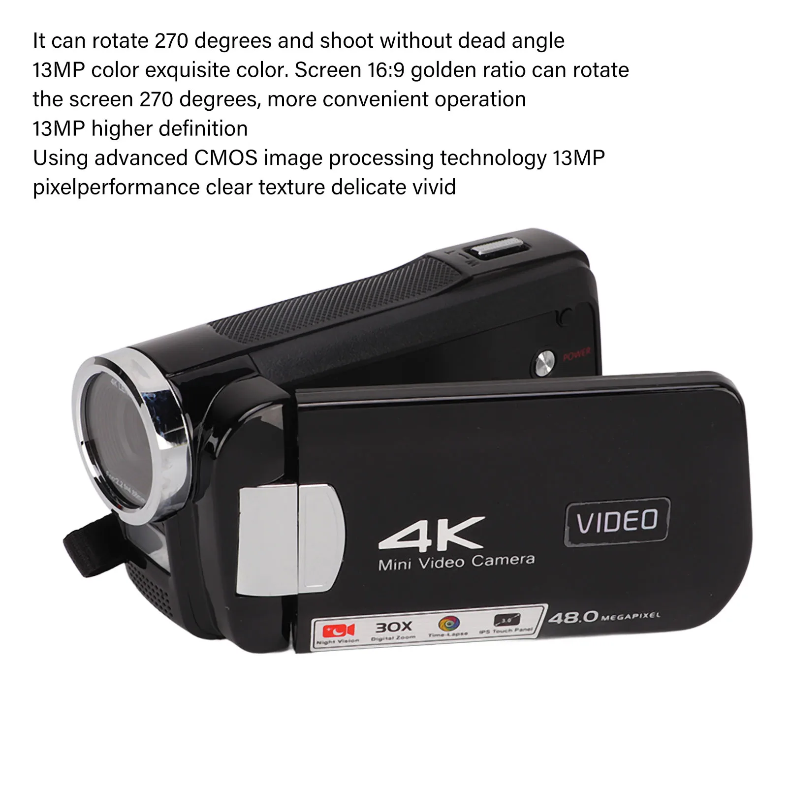 Câmera de vídeo digital com tela de 3 polegadas, 13mp, 4k, hd, dv, visão noturna, gravação, 4k, câmera de vídeo, vídeos, câmeras de tiro