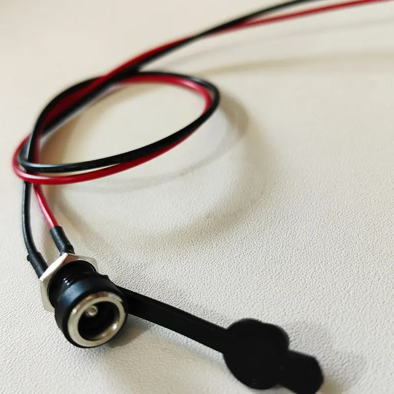 

5.5 X 2.1mm 5.5 * 2.5mm DC Female Jack Socket Power Panel Mount Solder Connector With Cable 10CM 20CM 30CM DC-022B