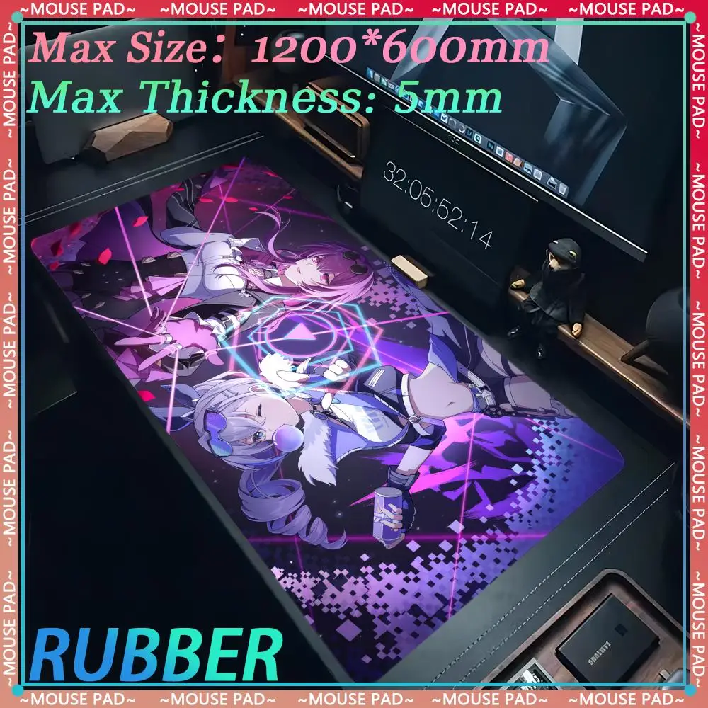 

Oversized S_Silver Wolf Anime XXXL MousePad H_honkai Star Rail Game Accessories Anime Girl Game Keyboard Pad Desk Pad Mouse Pad