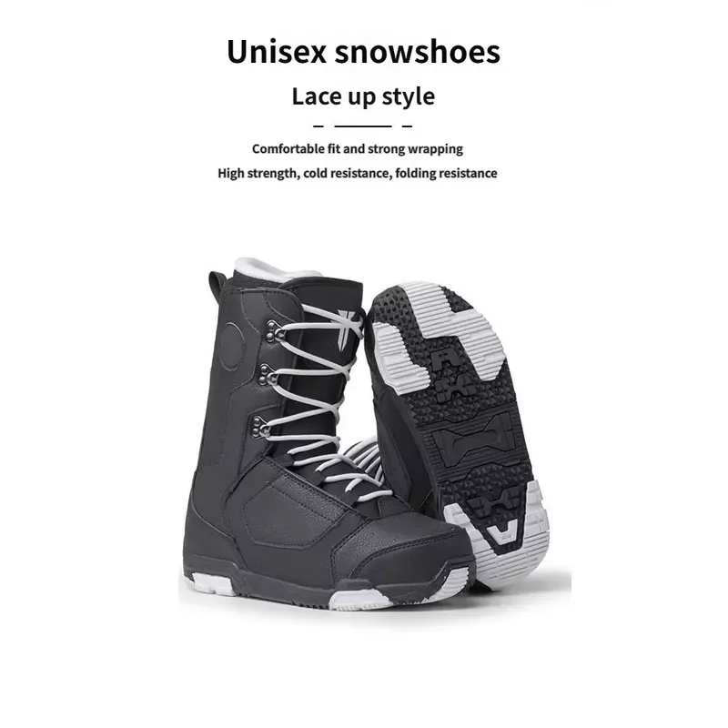 Men Winter Snow Boots Waterproof PU Fabric Outdoor Hiking Shoes Non Slip Lace Up Warm Footwear with Shock Absorbing Insoles