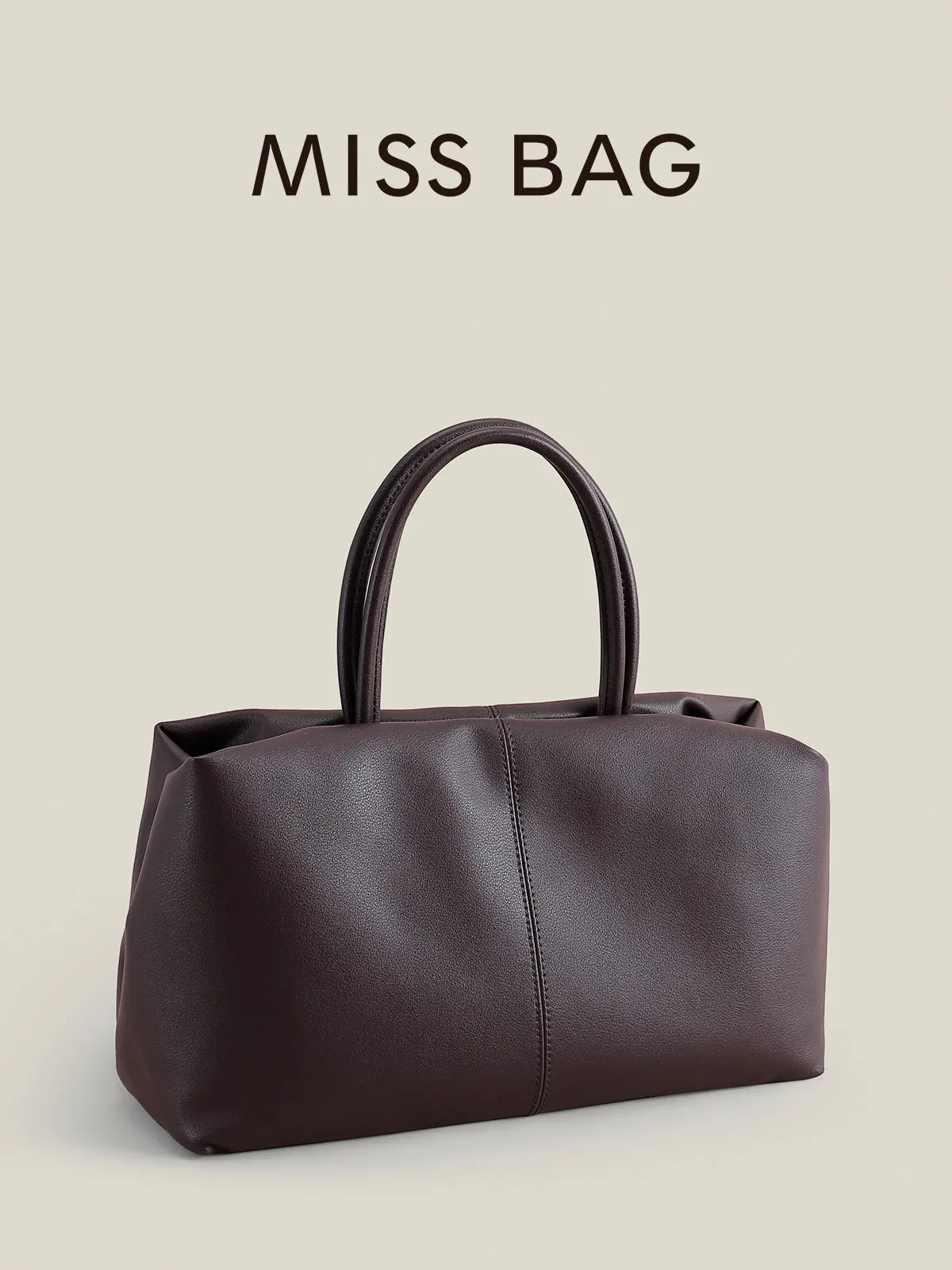 2026 New Vintage Soft Genuine Leather Tote Bag For Women, Large Capacity Wrinkle Commute Handbag