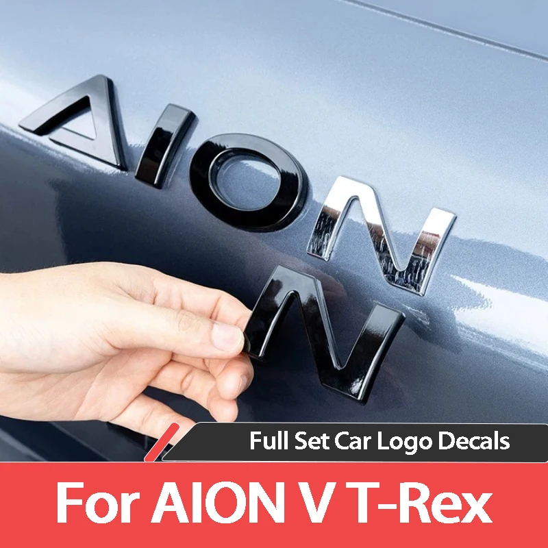 For GAC AION V T‑Rex 2024-2026 Blacked Out Front Logo Rear Letter Emblem Decor Sticker Exterior Car Accessories