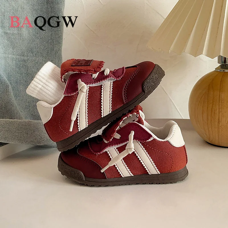 Leopard Print Fashion Sneakers Children Fashion Casual Kids Platform Sports Striped Shoes Low Comfortable Vulcanized Sneakers