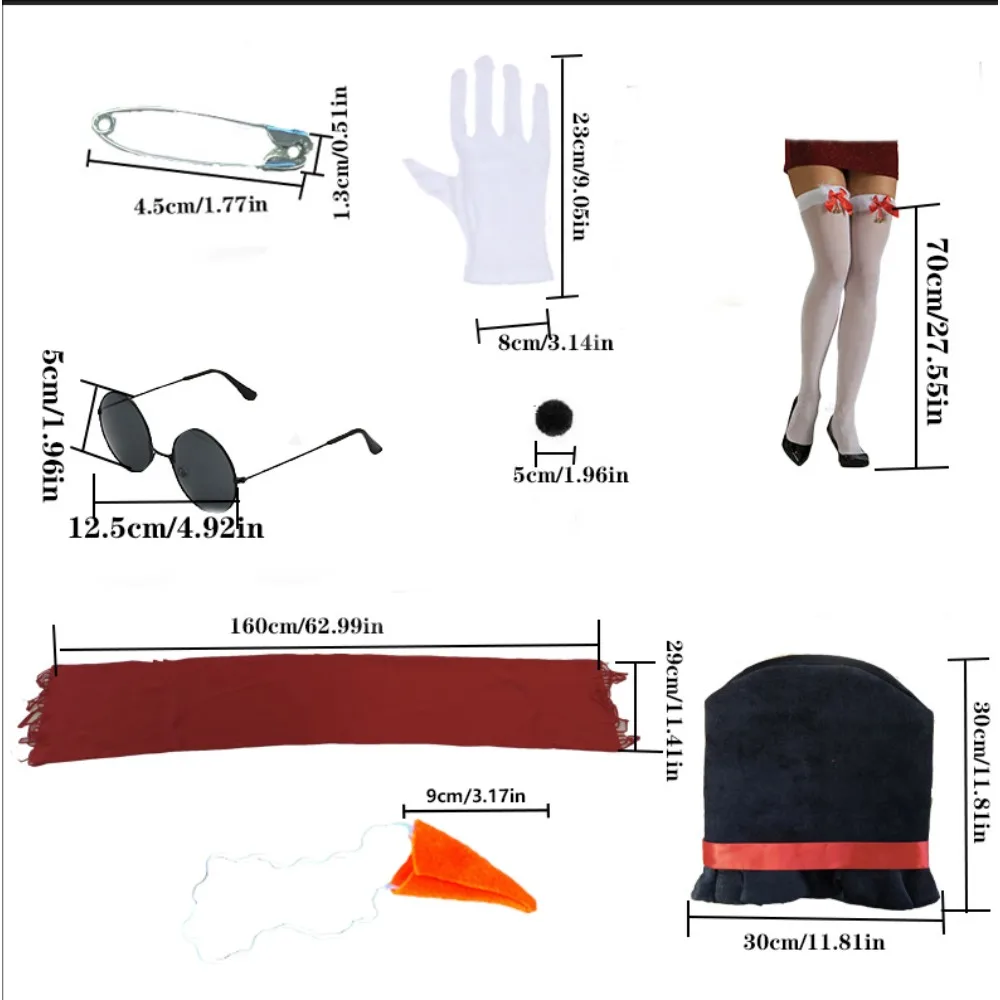 PESENAR Adult Kid Snowman Christmas Costume Kit, Snowman Hat Carrot Nose Scarf White 5 Layers Tutu Skirt 3 Balls