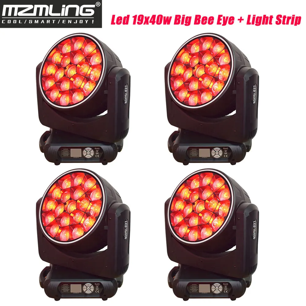 Led 19x40w Big Bee Eye + Light Strip Dmx512 Moving Head Professional Dj /Bar /Party /Show /Stage Light Led Stage Machine