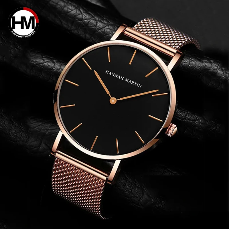 Hannah Martin Top Brand Fashion New Quartz Watch Luxury Business Men\'s Watch High Quality Ultra Thin Clock Hot Relogio Masculino