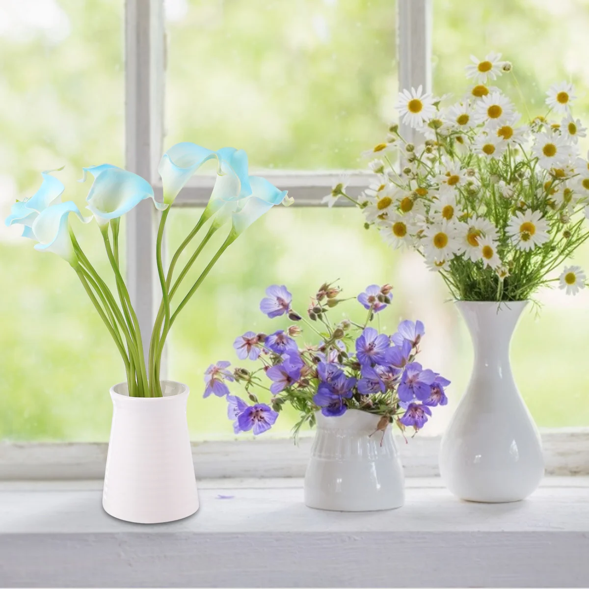 

10Pcs Artificial Blue Simulation Flower Wedding Party Home Decoration Real Touch Artificial Bouquet