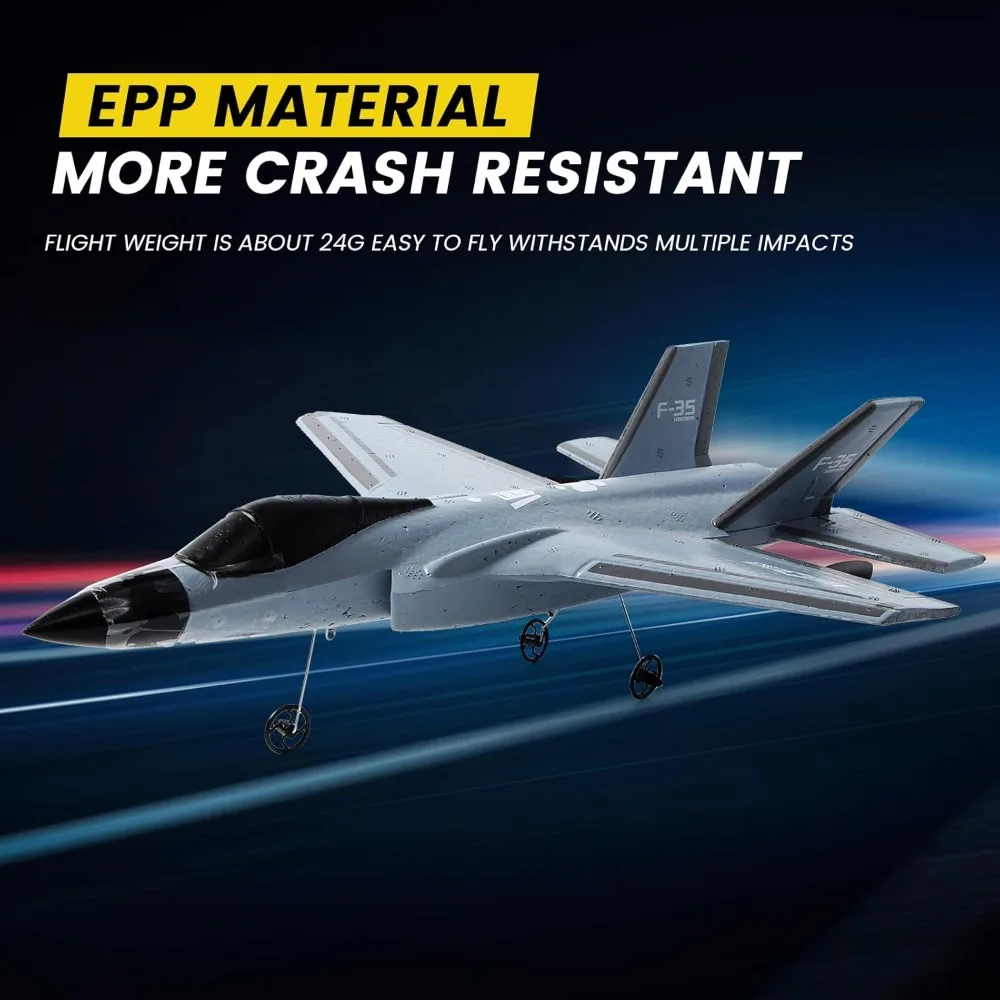 Avión RC F-35 listo para volar, aviones de control remoto de 2 canales de 2,4 GHz para niños y adultos