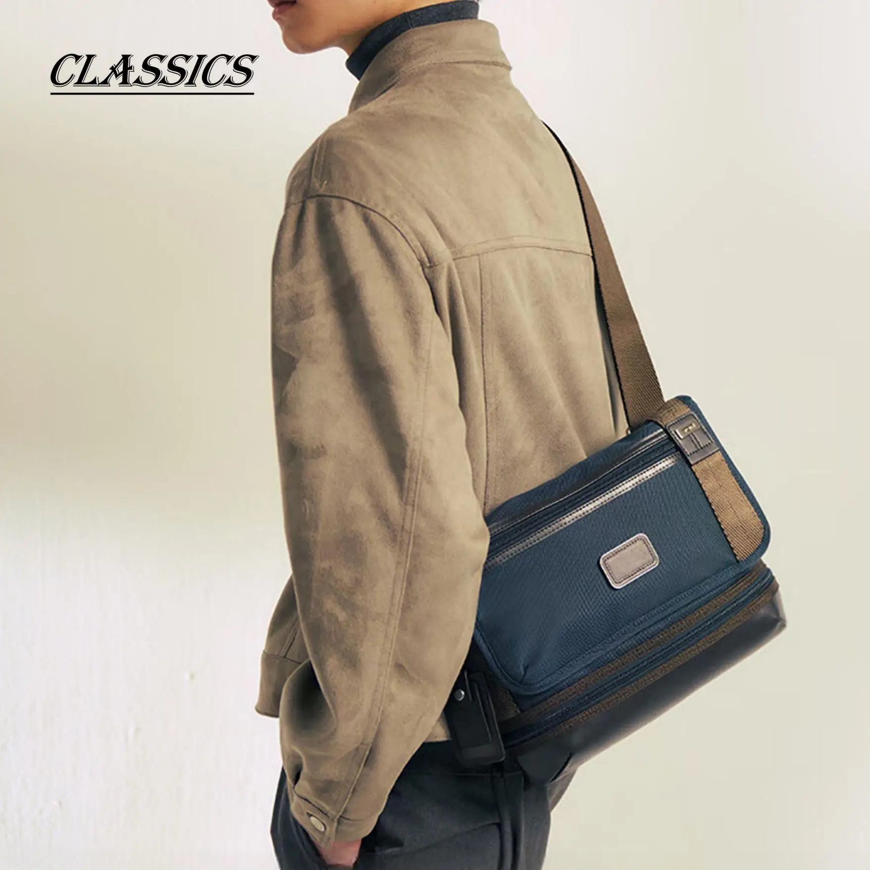 حقيبة كروس من النايلون الفاخر للرجال - حبال رياضية فاخرة لصالة الألعاب الرياضية والسفر والنمط اليومي المكرر 2223371 #1