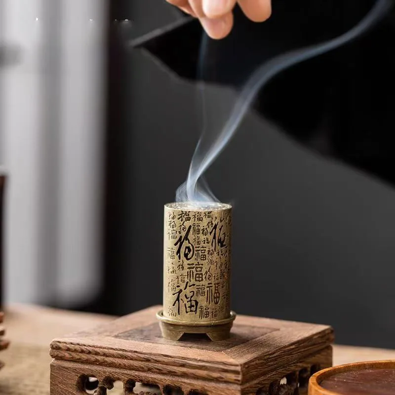 1pc, Creative Hollow Iron Incense Burner Combustion Frame Baifu Zhaocai Home Decoration