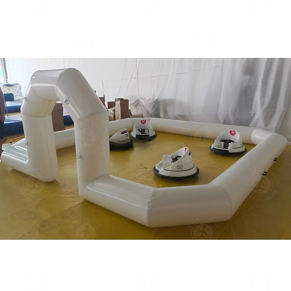 White Inflatable Go Karts Race Track Inflatable Bumper Car Arena with 360 Spin Degree Multi Color Electric Bumper Car