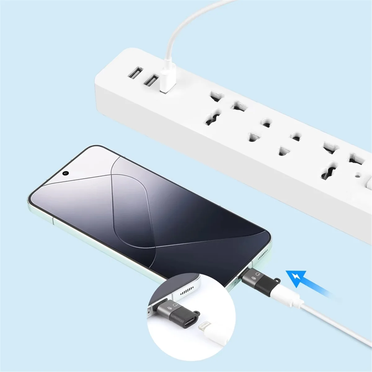 

# 832R 8-контактный адаптер USB-C/Type-C OTG-адаптер для мобильного телефона (не применимо для телефона серии 16) (серый и черный)