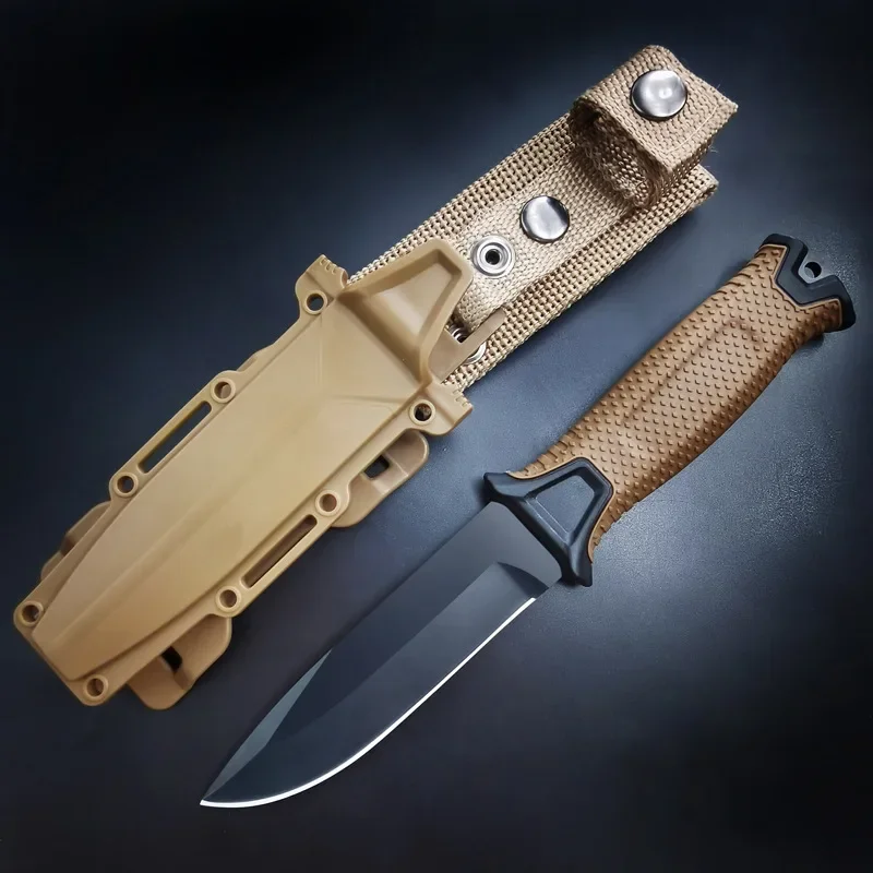 2024 New Stainless Steel Tactical Knife, Wilderness Survival Knife, Portable Self-Defense Straight Knife Set EDC