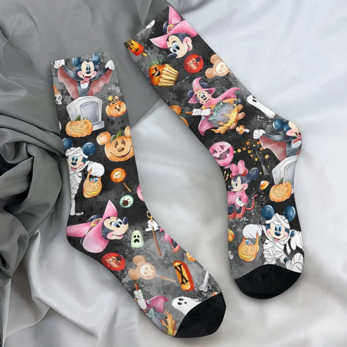 Minniso Mickey Mouse Cartoon Stockings Custom Vintage Socks Winter Anti Skid Socks Women Men Outdoor Sports Soft Socks