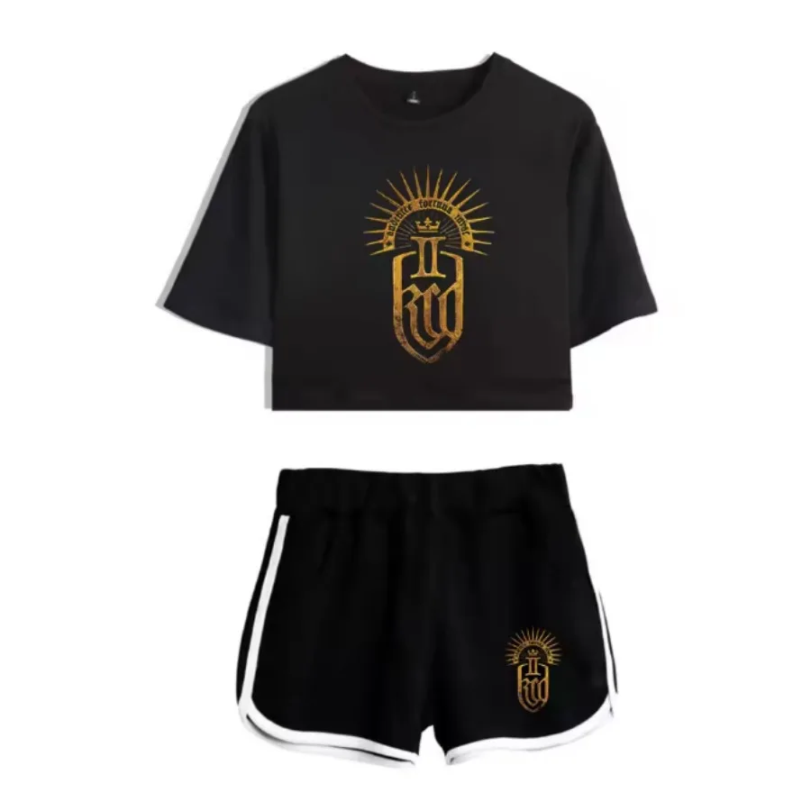 

Горячая игра Kingdom Come Deliverance 2, спортивный костюм, женский комплект из двух предметов, топ и шорты, повседневная спортивная одежда, уличная одежда