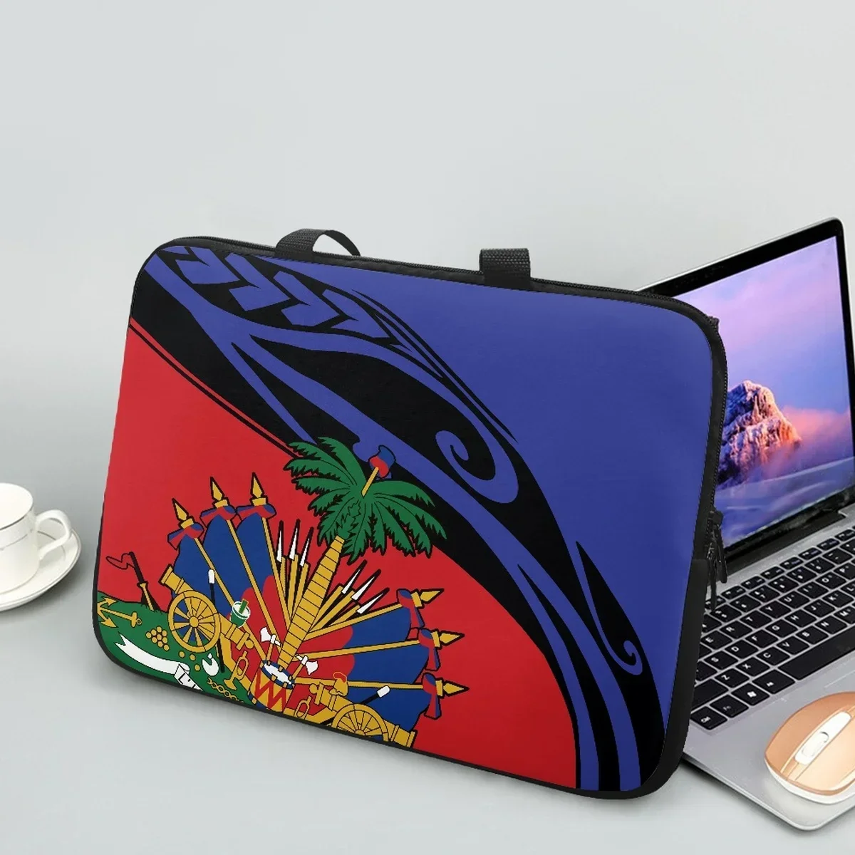 

Universal Tablet Bag Retro Polynesian Haitian Style Designer Casual Computer Notebook Case Adult Travel Briefcase Handbag 2023