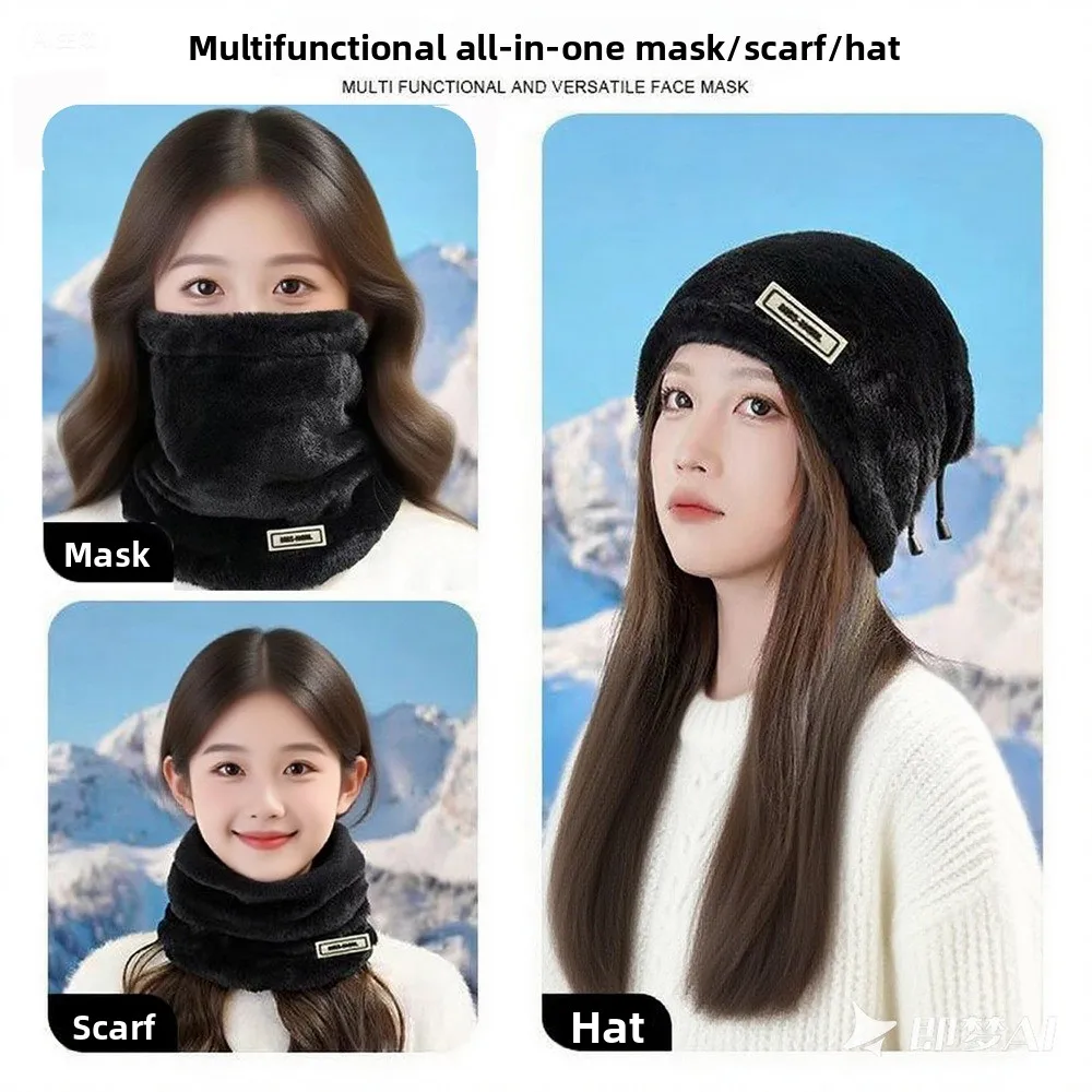 New Adjustable Warm Scarf Coral Fleece Coldproof Fake Collar Windproof Solid Color Scarves Bib Gift