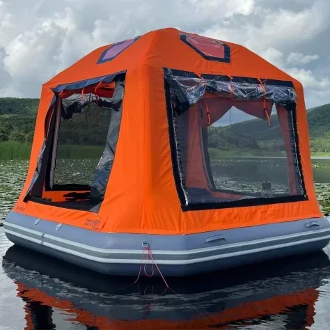 Suitable for camping in the water island of the fish tent in the factory air column inflatable floating tent