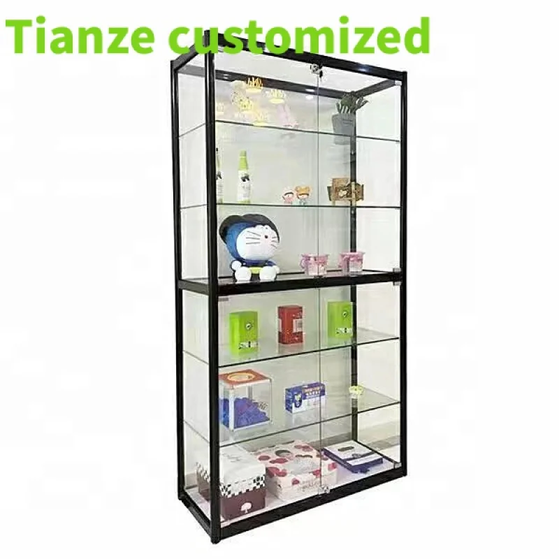 (Customized) Aluminum Frame Glass Display Cabinet Perfume Store Display Showcase with Light