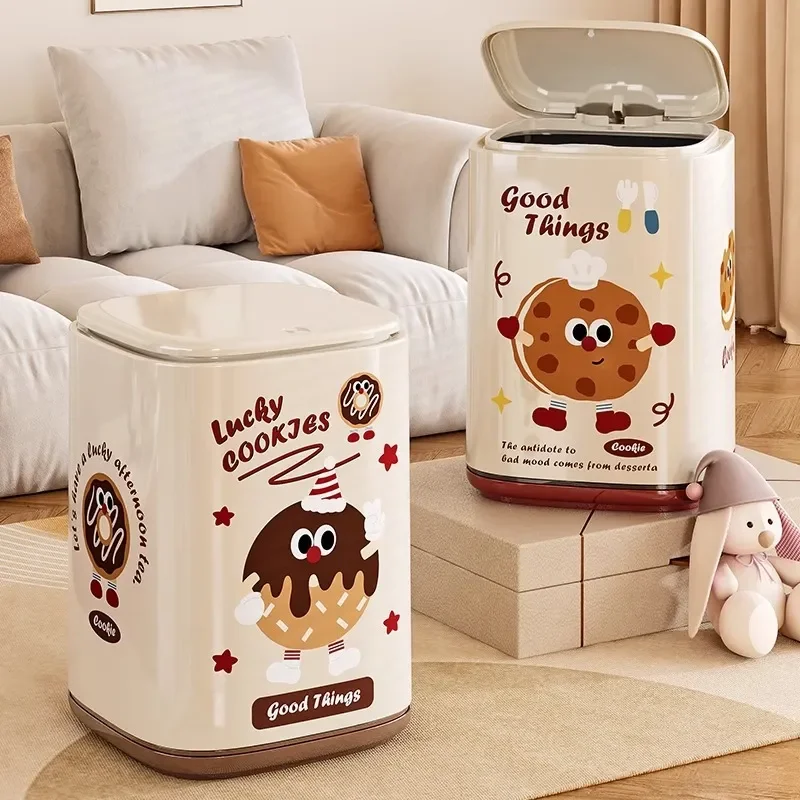 Elastic Cover Trash Can Large Capacity Waste Bin for Kitchen Living Room Bathroom Modern Home Storage Bucket