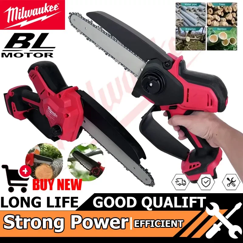 

Мощная бензопила Milwaukee, 8-дюймовая автоматическая масленка, бесщеточная электрическая цепная пила для обрезки древесины, мощность резки аккумуляторных инструментов 18 В