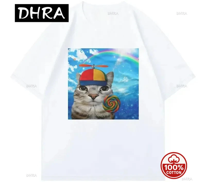 

New style Cat PrintedT-Shirt Women Vintage Tops Short-sleeved Fashion Harajuku Casual Summer T-shirts Clothing Tops Unisex