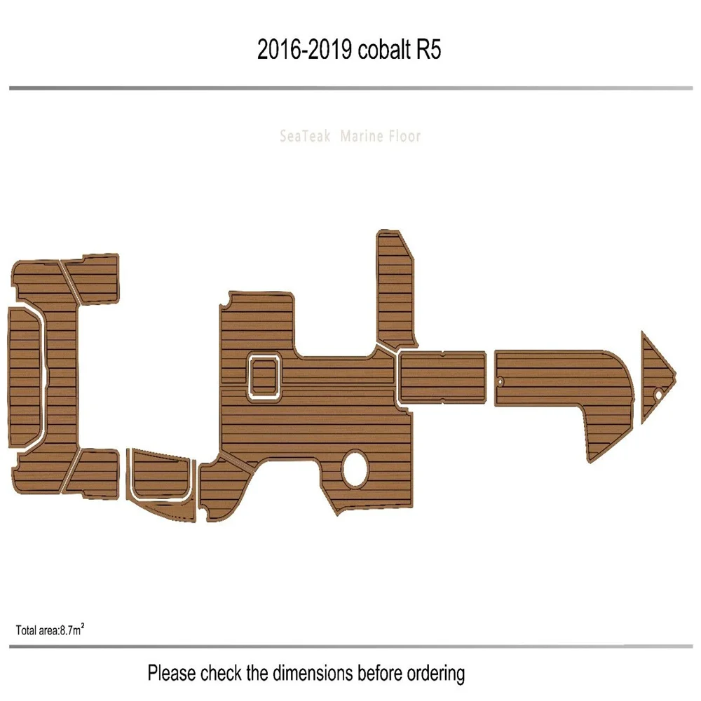 

2016-2019 Cobalt R5 cockpit swimming platform 6mm mat EVA Faux teak deck floor SeaDek MarineMat Gatorstep Style Self Adhesive