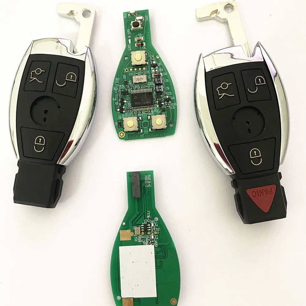 half Smart Key 3/4 Buttons FSK 433MHz For Mercedes Benz Auto Remote Key Support NEC And BGA 2000+ Year