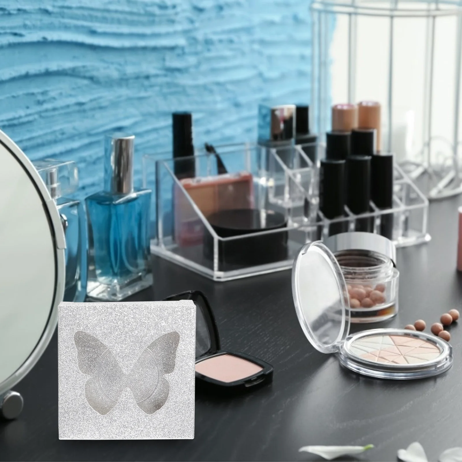 

30Pcs Colorful Square Lash Case Butterfly Window Sealed Eyelash Storage Organizer Boxes Lash Trays False Eyelash Packaging