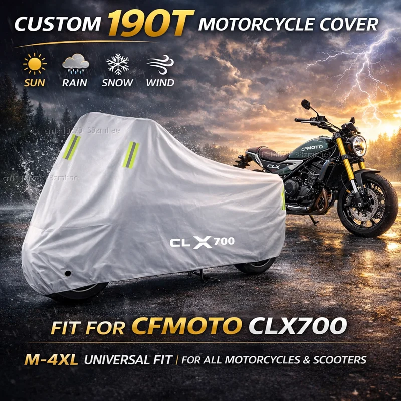 

For CFMOTO CLX700 700CLX 700 CLX Sport Heritage 2021-2026 Motorcycle Cover Waterproof Heavy Duty Outdoor Rain Dust Sun Protector