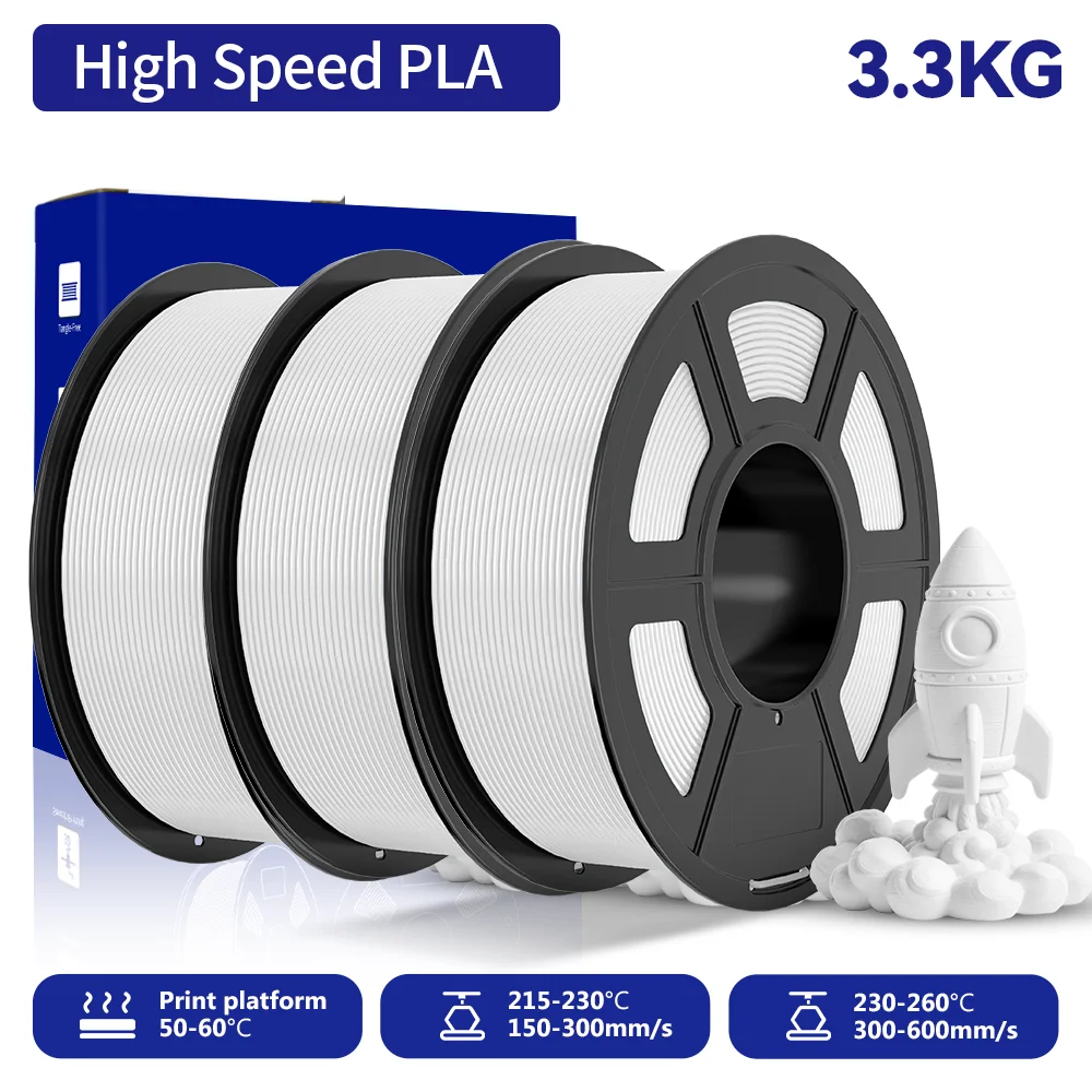 JAYO 3,3KG HS PLA 3D-Drucker-Filament 1,75mm Hochgeschwindigkeits-PLA 600mm/s Schneller Druck & Hohe Zähigkeit 3D-Druckmaterialien für 3D-Drucker