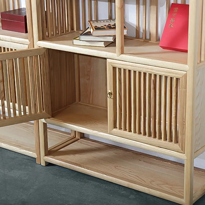 Bogu Rack New Chinese Ash Wood Display Rack Product Antique Column Rack Duobao Pavilion Bookcase Shelf Partition Cabinet