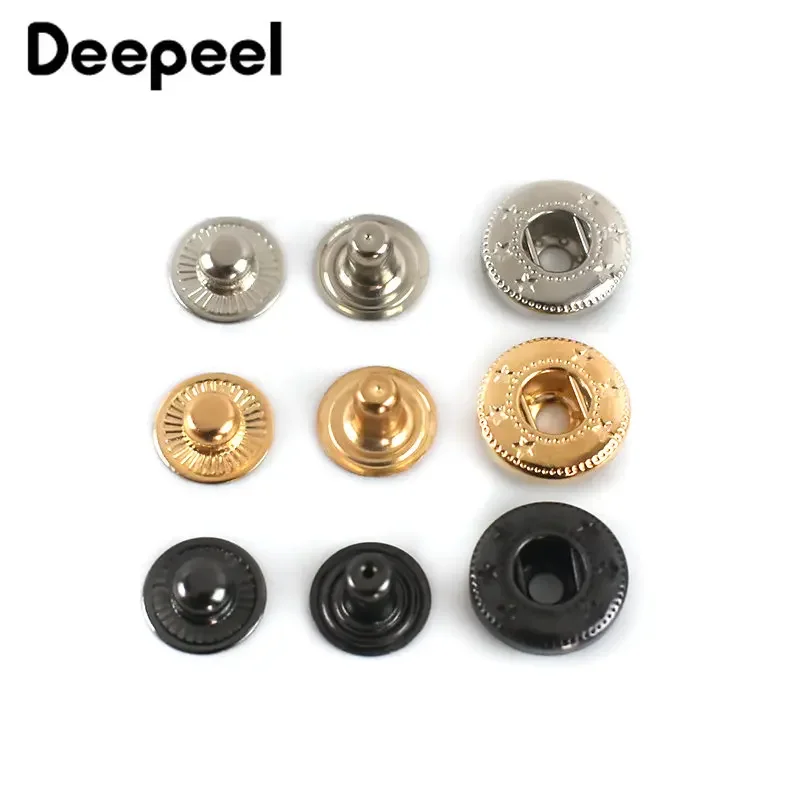 10/20Sets Metal Rectangle Snap Buttons Press Studs Fastener Buckle for Clothes Down Coat Garment DIY Crafts Sewing Accessories