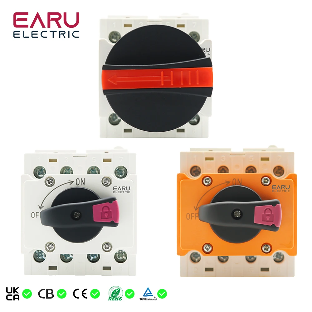 

LONQ-40 Solar DC 4P 32A 1500V PV переключатель-отсоединитель Вращающаяся ручка изолятор поворотный переключатель для солнечной распределительной коробки Din рейка