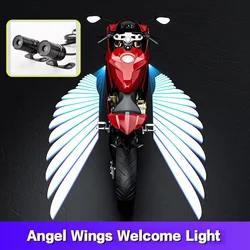 2PCS Motorcycle Angel Wings LED Projection Light Electric Car Street Modification Welcome Decoration Anti-Collision Laser Light