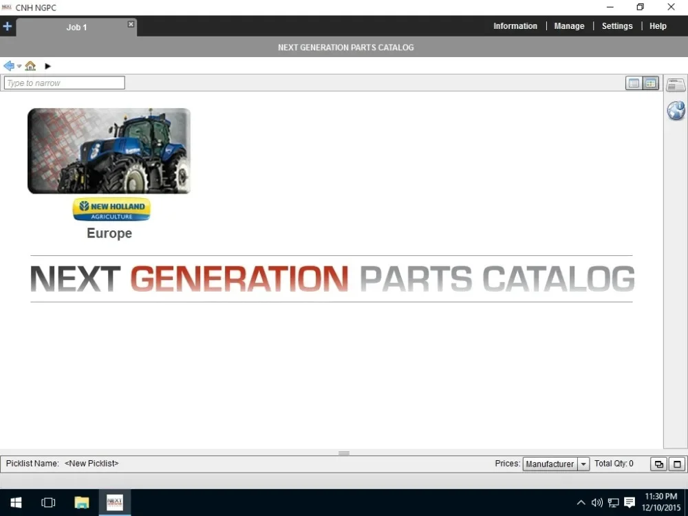 

AutoCD New Holland AG Europe NGPC [03.2021] Каталог деталей следующего поколения OFFLINE