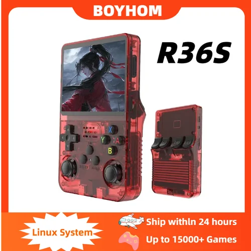 Consola de videojuegos portátil Retro R36S, sistema Linux, pantalla IPS de 3,5 pulgadas, reproductor de vídeo de bolsillo, juegos R35S de 64GB