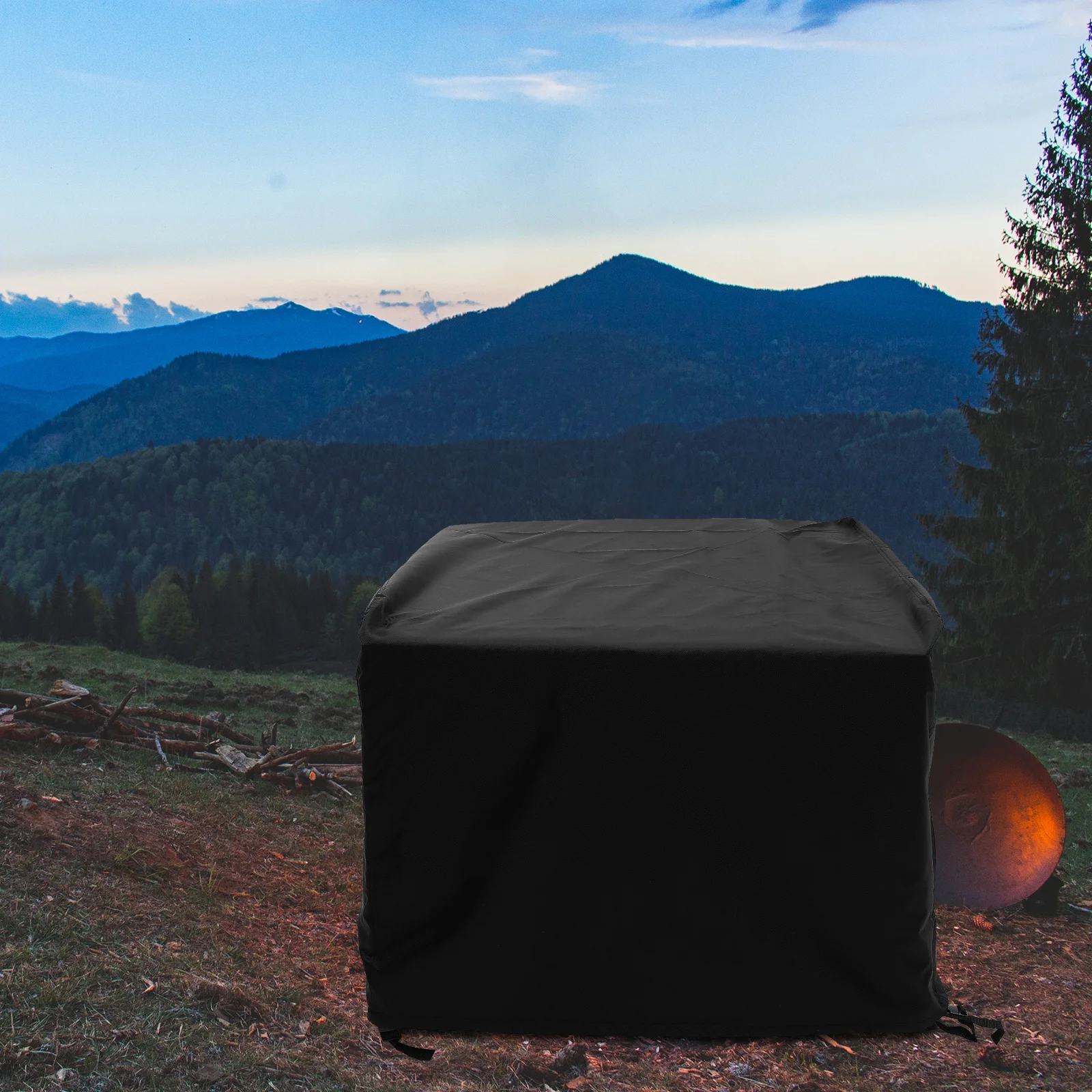 غطاء قماش أكسفورد لحفرة النار، غطاء متين للمدفأة الخارجية، مقاوم للماء والغبار، واقي موقد الشواء للشواء