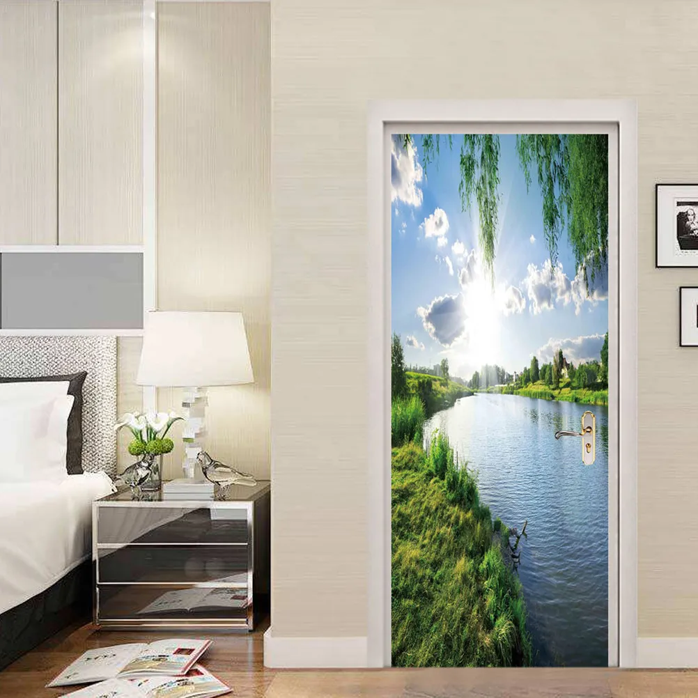 Autocollants décoratifs pour portes, autocollants muraux, autocollants imperméables pour murs de salle de bain, pour portes intérieures
