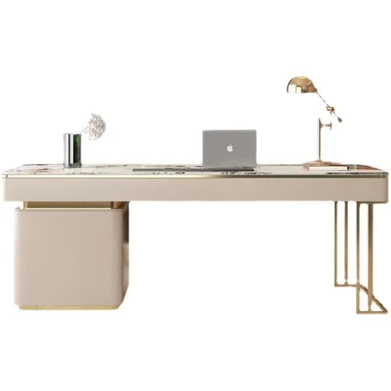 

Light luxury rock slab high-end modern simple office table and chair bedroom desk home study multi-functional desk writing desk