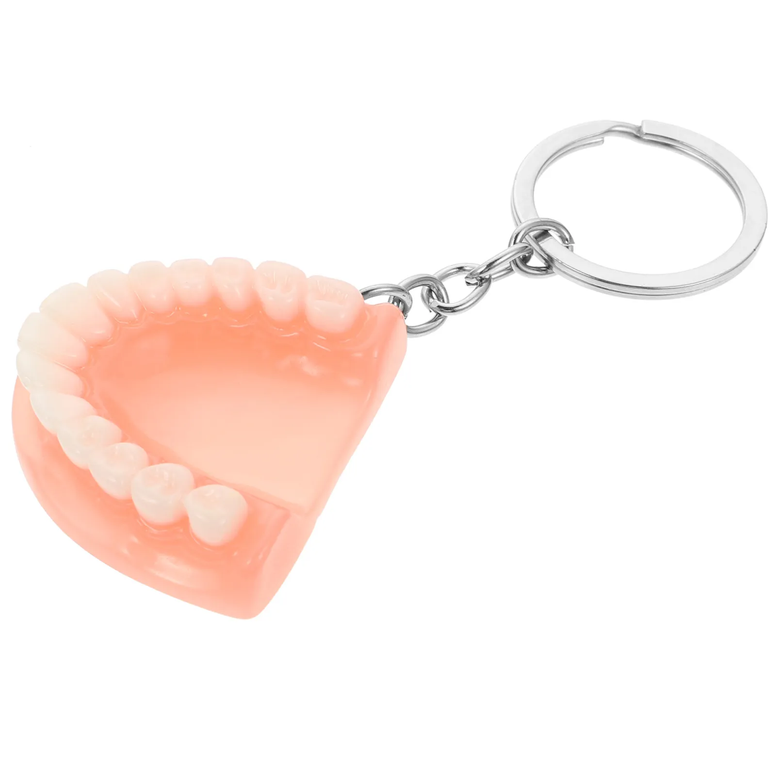 1Pcs Funny Spoof Denture Keychain Resin Halloween Key Ring Creative Party Decor Gift for Adults Teens Photo Prop Fun Accessory