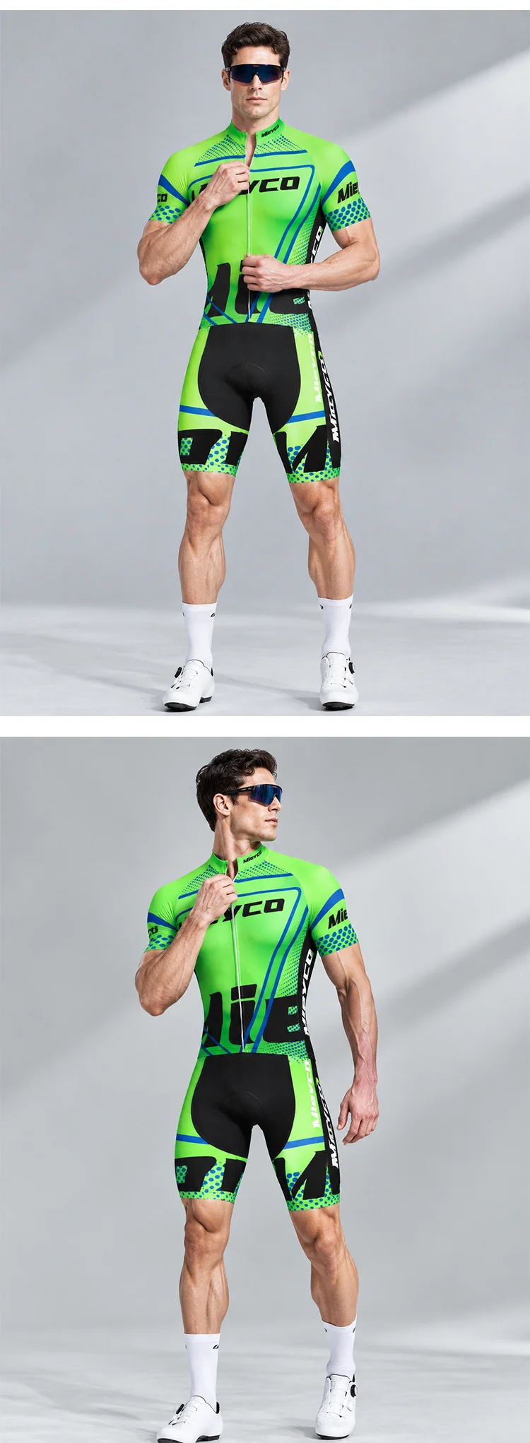 Atmungsaktives Radtrikot-Set für Herren, Trainingsanzug, MTB-Rennsport, Fahrrad-Outfit, kurze Fahrradbekleidung, Sommer – Detail 11