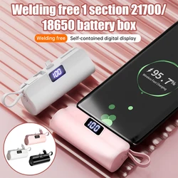 1 * 18650/21700 Obudowa baterii Type-C do IOS Power Bank Szybkie ładowanie 18650 21700 Pojemnik na baterie Mobilny zestaw zasilający Bez baterii