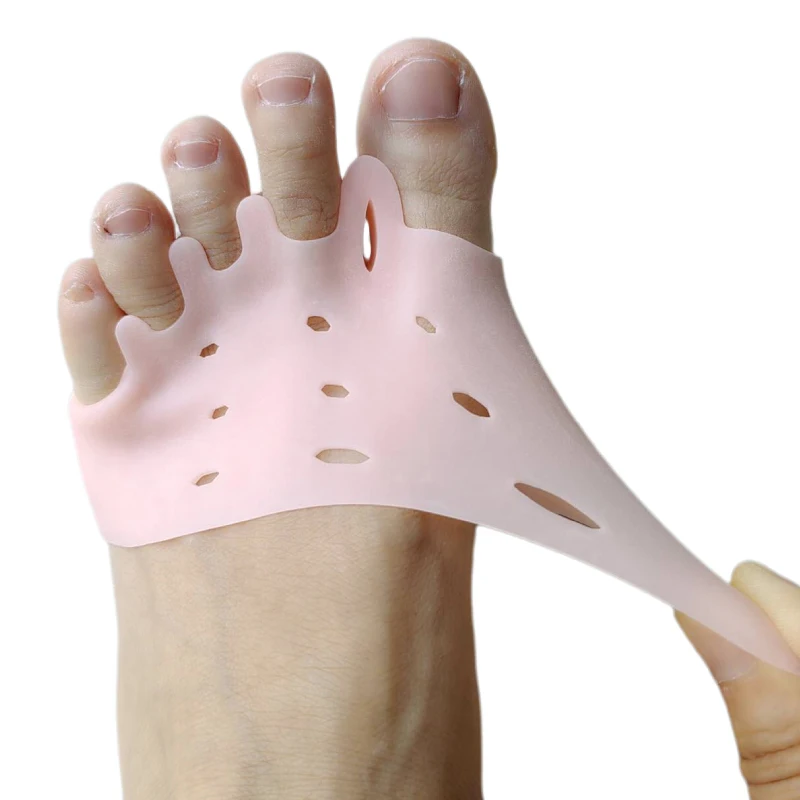 8pieces=4pairs Gel Toe Splitter Forefoot Pad Silicone Foot Care Hallux Valgus Orthotic Straightener Bunion Corrector Pain Relief