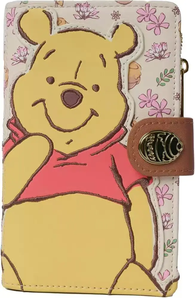 New Disney Winnie the Pooh Fashion Wallet Card Holder Foldable Multi-functional Storage Bag Large Capacity For Girl Gift