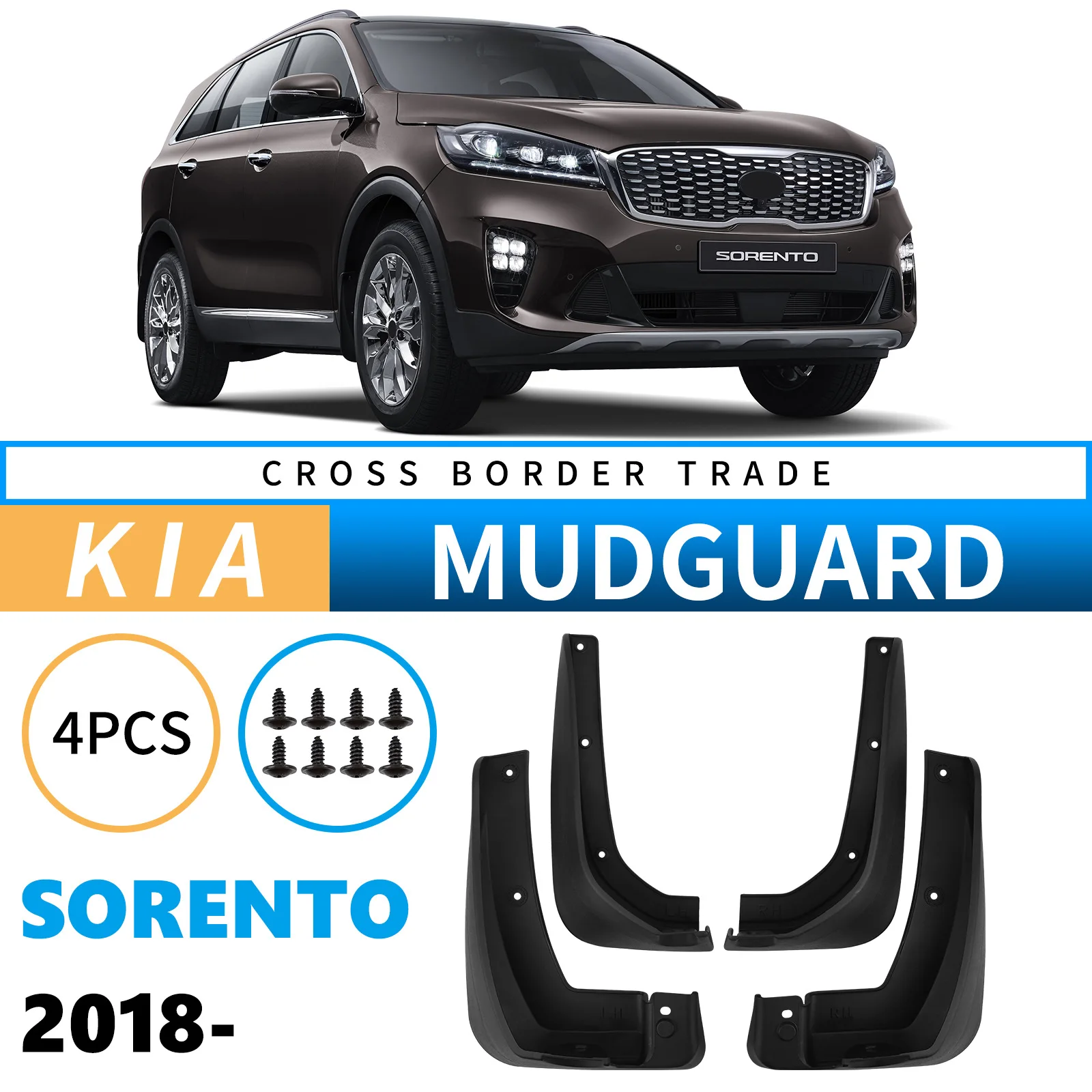 For Kia Sorento 2018-2025 Car Mud Flaps Mudflaps Mudguards Fenders Tuning Splash Duraflap Protector Accessories