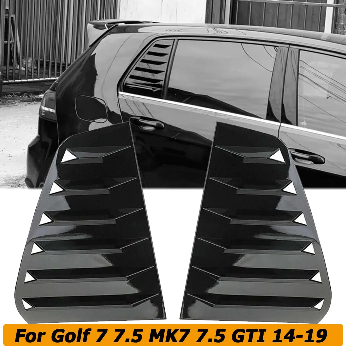 

2PCS/SET Rear Window Louver Quarter Side Vent Shutter Cover Trim For VW Golf 7 Golf 7.5 MK7 7.5 GTI 2014-2019 Car Accessories