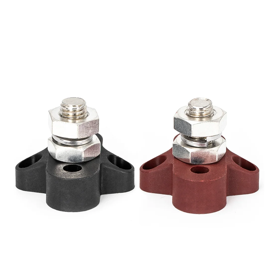 REST 2Pcs DC 48V 150A BusBar M10 Terminal Block Studs Battery Power Distribution Terminal Stud Bus Bar Connector for RV Boat